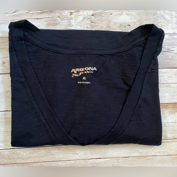 Arizona Jean Co Juniors Young Women's V-Neck Tee Short-Sleeve T-Shirt Black XL - Picture 4 of 9